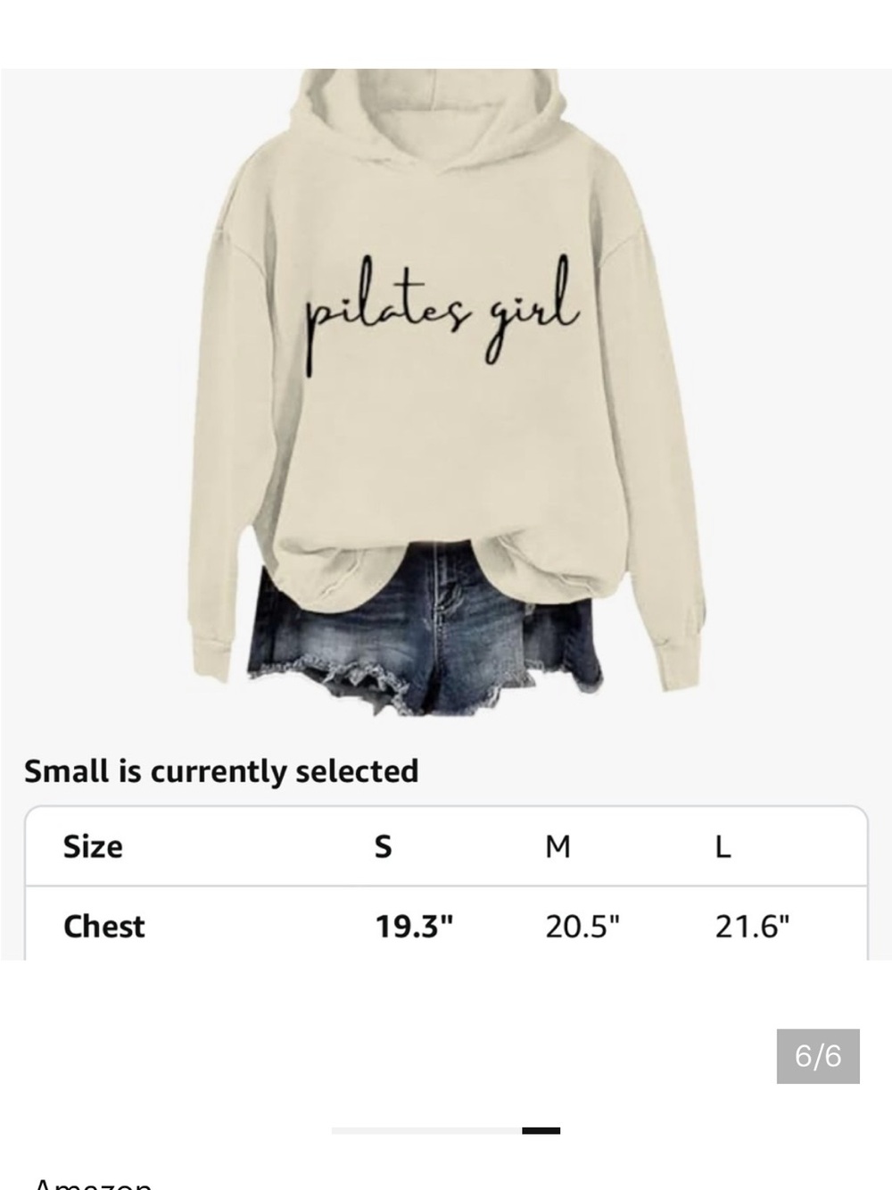 “Pilates Girl” Cream Hoodie Sweatshirt - Comfortable Women's Top | Size Large